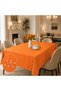 Orange Linen Tablecloth |   Liquid-Proof & Stain-Resistant |   Custom Size Production |   Oeko-Tex ®   100