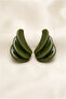Khaki Green Layered Leaf Design Acrylic Vintage Earrings