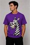 Men's Oversize T-Shirt Zebra Printed 100% Cotton T-Shirt Comfortable Fit
