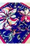 Pink Navy Blue Patterned Scarf Bandana Women's Clothing Accessory - 4