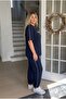 Women's Plus Size Short Sleeve Embossed Printed Side Stripe Tracksuit Set 8269-26 - 4