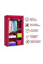 Portable Storage Wardrobe with Hanging Rod & Shelves Fabric Cloth Almirah with Steel Frame Dust & Moisture Resistant - 5