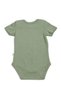 Green Supreme Dinosaur Printed Unisex Cotton Short Sleeve Snap Fastener Baby Bodysuit Set of 3 - 3