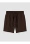 Vizyon New Season Elastic Waist Linen Blend Women's Shorts - 5