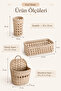 Handmade Natural Wicker Basket Napkin Holder Spoon Holder Multi-Purpose Organizer Set of 3 Kitchen Set - 2