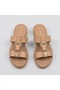 (Bianca) Buckle Detailed Daily Women's Slippers Vison - 3
