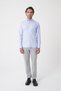 Blue Regular Fit Cotton Pasha Collar Shirt - 3