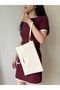 Women's Faux Leather Tablet Size Clutch Bag - 4