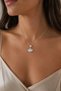 316L Steel Chain Silver Color Fan Model Women's Necklace |   Elegant Design with Zircon Stone and Pearl Detailing - 2