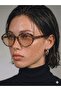 Leopard Frame T-Metal Detailed Brown Gradient Glass Retro Sunglasses Uv400 - 2