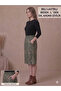 Sort Skirt with Two Side Pockets Green Pattern 1 Piece Quality Elastic Waist Beautiful Stylish - 3