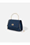 Pera Women's Pearl Detailed Chain Strap Lock Closure Hand and Shoulder Bag Brown - 3
