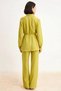 Women's Plus Size Linen Look Shirt and Pants Set with Tie Detail, Long Sleeve, Comfortable and Casual - 5