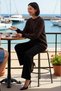 Women's Plus Size Geometric Pattern Openwork Knitwear Sweater Trousers Set Crew Neck Casual Comfortable - 3