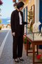 Women's Plus Size Pearl Zipper Oversize Crew Neck Long Sleeve Knitwear Wide Leg Suit Casual - 2