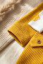 Teddy Sage Baby Boy Gofre Salopet and Teddy Bear Bodysuit 2-Piece Set with Socks as a Gift - Cotton Yellow Bahçı - 6