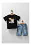 Boys' Summer Cotton T-Shirt and Denim Jeans Shorts Two-Piece Set (Ages 2-5) - 3