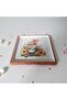 Floral Patterned Hand Painted Embossed Wooden Tea-Coffee Tray, Presentation Tray 20X20Cm - 5