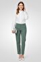 Women Regular Fit Plain Straight Leg Pants, Green - 5