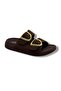 20061-063-26 Suede Anatomical Double Buckle Women's Slippers