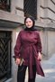 Women's Ankle Tie Detail Side Tie Shirt Burgundy