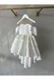 Shedress Girls' Ecru Layered Flounce Tulle Collar Evening Dress - 3