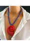 Blue Lava Stone Spiral Necklace,Designer Necklace,Women's Jewelry,Bohemian Jewelry - 2