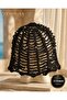 Handmade Women's Knitted Bohemian Mesh Summer Beanie Hat with Sequins Black - 5