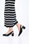 Laceless Buckle Neolite Sole Genuine Leather Open Back Thick Heeled Shoes 342-563 Women - 3