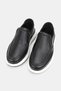 Men's Black Genuine Natural Leather Eva Sole Orthopedic Daily Loafer Shoes - 2