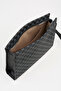 Women's Petunia Patterned Black Lined Faux Leather Wrist Strap Portfolio Handbag and Clutch Bag - 5