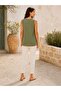 Women's Side Gathered Detailed Sleeveless Cotton Blouse - 2