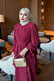 Burgundy Layered Evening Dress - 3
