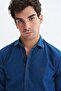 Ar-Ma Men's Shirt Jeans Look Button Closure Long Sleeve Pocketless Shirt Slim Fit Denim Chambre K9Gk - 3
