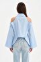 Women's Tie Detailed Off-Shoulder Long Sleeve Design Shirt - 3