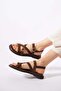 Yokas cross strap double buckle women's sandals - coffee suede - 4