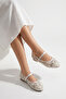 Women's Bead Embroidered Summer Mesh Ballerinas |   Patterned Beaded Transparent Tulle Ballerinas |   Elegant and Stylish Design - 2