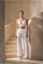 Braletli Vegan Silk Women's Pajama Set - Lx.26233 Ivory - 6