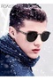 Men's Polarized Round Sunglasses UV400 Protection Sun Glasses Metal Half Frame Fashion Anti-Glare for Driving Fishing Traveling Black - 2