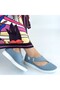 Cower Blue Leather Ballerina Shoes - 4