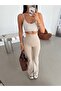 High Waist Spanish Flare Leggings - Stone - 6