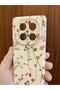 Poco X7 Vine Flower Printed Inside Velvet Silicone Phone Case (Cream Color) - 7