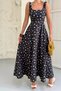 Women's Black Back Tie Detailed Floral Patterned Stylish Summer Dress - 3