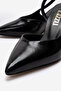 Women's Black Pointed Toe Open Back 8 cm Goblet Heeled Shoes Hary - 4
