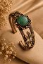 Women's Aventurine Stone Copper Bracelet with Leaf Figure, Authentic Design, Adjustable Stylish Bracelet