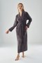 Premium Women's Shawl Collar Skirt Jacquard Stylish Elegant Natural Bamboo Cotton Dressing Gown - 2