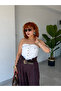 Premium Trend Buttoned White Denim Corset - 5