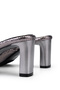Women's Faux Leather Gray Heeled Slippers - 5
