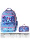 Kids Coral Pink - Blue Girls' Elementary School Backpack and Pencil Case Set - Setkk-L5323C - 3