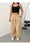 Beige Cargo Pocket Unisex Y2K Baggy Pants - 3